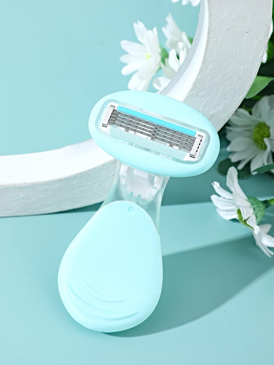 ALSHABAB Maquinilla de afeitar portátil para mujer azul con 4 cuchillas, mini maquinilla de afeitar manual para afeitado de todo el Body, para viajes - Verde - Ver 1