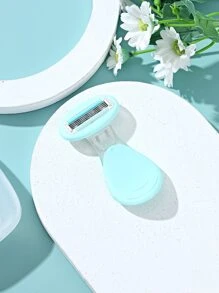 ALSHABAB Maquinilla de afeitar portátil para mujer azul con 4 cuchillas, mini maquinilla de afeitar manual para afeitado de todo el Body, para viajes - Verde - Ver 3