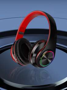 Audífonos Over-ear Con Luz Led De Respiración 7 Colores, Diseño Plegable, Ranura Para Tarjeta Microsd, Bajo Profundo, Usb C, Inalámbrico, Adecuado Para Teléfonos Móviles, Aprendizaje En Línea De Estudiantes, Regalo Asequible - Ver 1