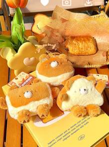 小熊造型麵包設計毛絨鑰匙扣,用於背包裝飾袋配飾袋吊飾禮品,保暖冬季必備,適用於青少年女孩女性大學生袋配飾禮品,裝飾配飾禮品,適用於青少年女孩女性大學生新手和白領工人鑰匙扣吊飾,可愛造型配件。 - 棕色 - 查看 2