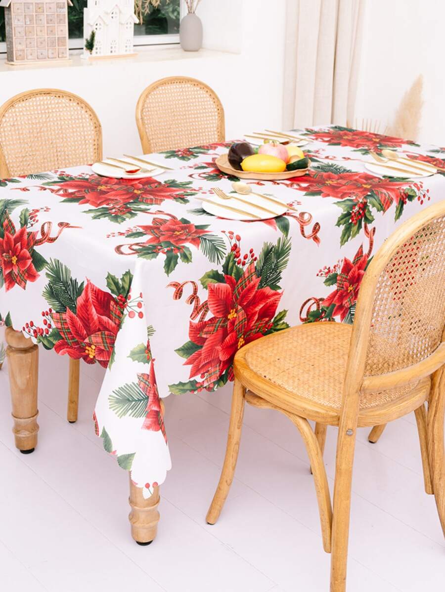 1 đồ trang trí Giáng sinh, khăn trải bàn in chủ đề Giáng sinh sáng tạo - Nhiều màu - Xem 1