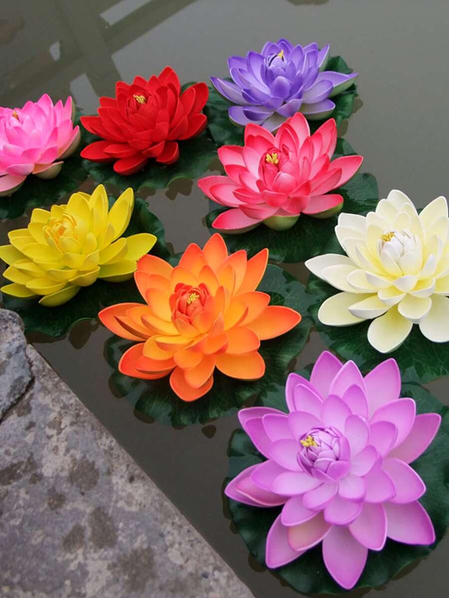 3pcs/set Artificial Lotus Flower & Lily Pads &water Lilies, For Dance