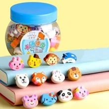 50 piezas Borradores con patrón al azar animal de dibujos animados en forma de - Multicolor - Ver 5