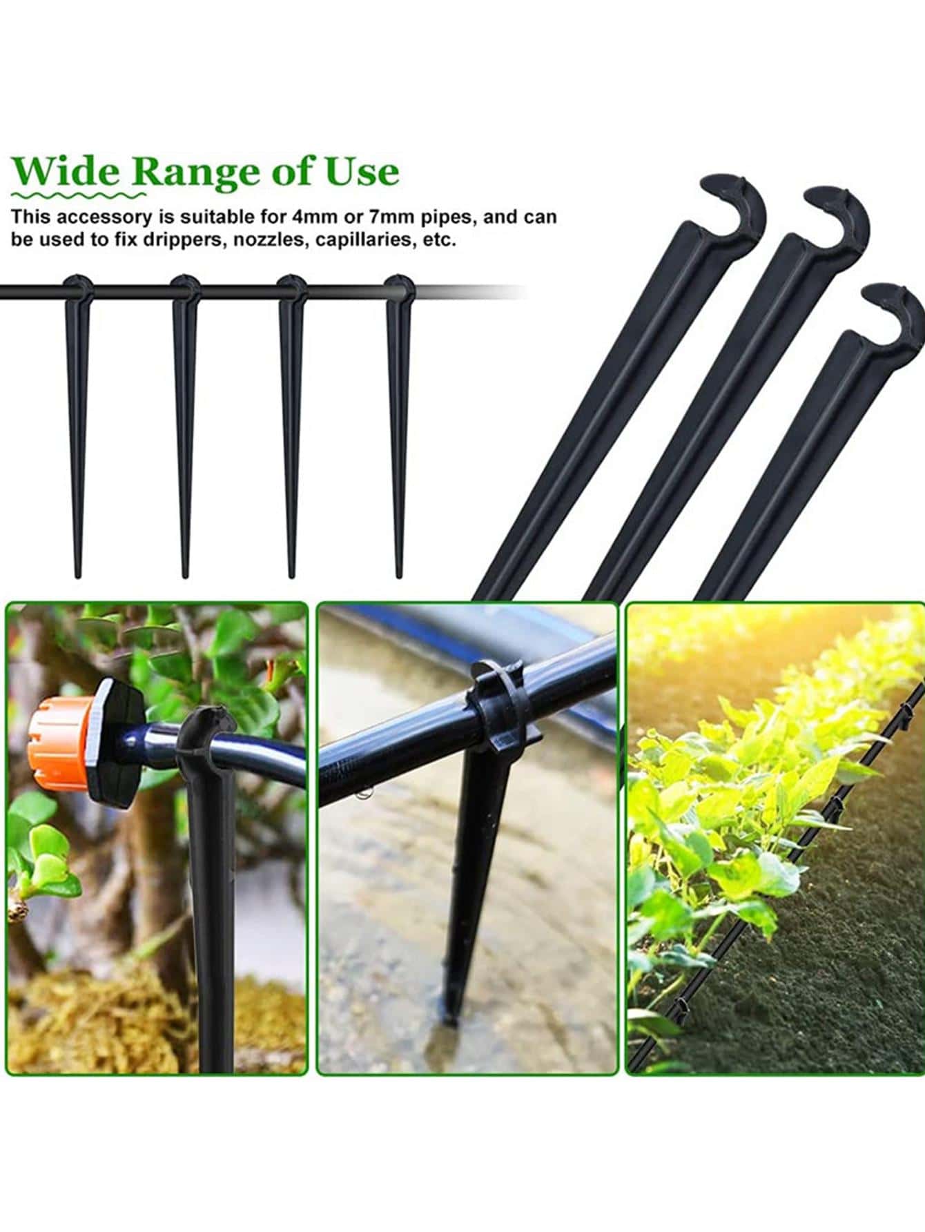 50pcs Garden Hose Clamp Drip Irrigation Pipe Fixed Stem Support Insert