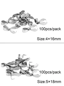 20pcs Stainless Steel Pinch Clip Bail Clasps Pendant Connector Findings Pendants Clasp Hook For Making DIY Jewelry Accessories