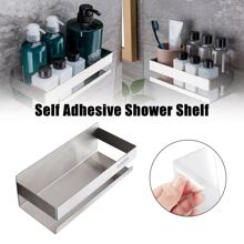 1入組不銹鋼浴室置物架，自黏淋浴盒，用於整理淋浴配件