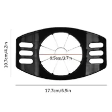 1 件不锈钢苹果切刀，创意设计，用于切片、去核和切苹果，可重复使用的厨房水果分切器，用于水果沙拉和小吃，家用厨房工具，可轻松、精确地切割苹果和其他水果 - 黑色 - 查看 2