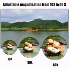 可縮放望遠鏡帶可調焦點,充分光學玻璃,IPX4防水等級,合適的適用於戶外露營,打獵,,禮品適合男士 - 黑色 - 查看 5