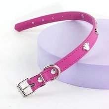 1 Miếng Hoa hồng Đỏ  chất liệu da PU Cái vòng Pet Với Chân Trang trí , Thích hợp Đối với Mèo Và Chó - Màu Hồng Tươi - Xem 2