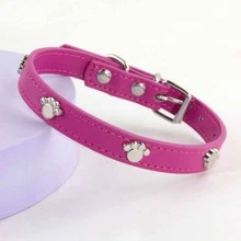 1 Miếng Hoa hồng Đỏ  chất liệu da PU Cái vòng Pet Với Chân Trang trí , Thích hợp Đối với Mèo Và Chó - Màu Hồng Tươi - Xem 1