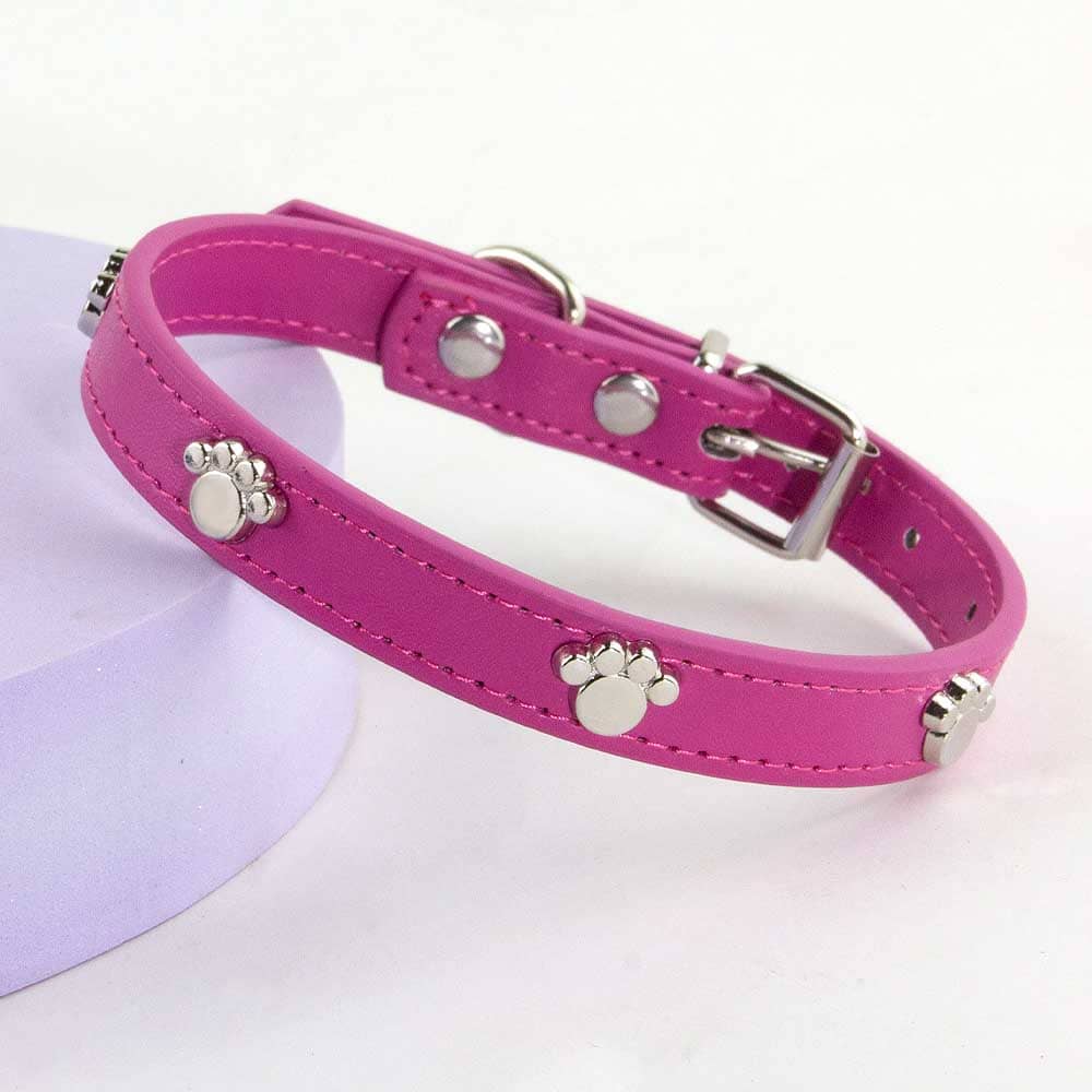 1 Miếng Hoa hồng Đỏ  chất liệu da PU Cái vòng Pet Với Chân Trang trí , Thích hợp Đối với Mèo Và Chó - Màu Hồng Tươi - Xem 1
