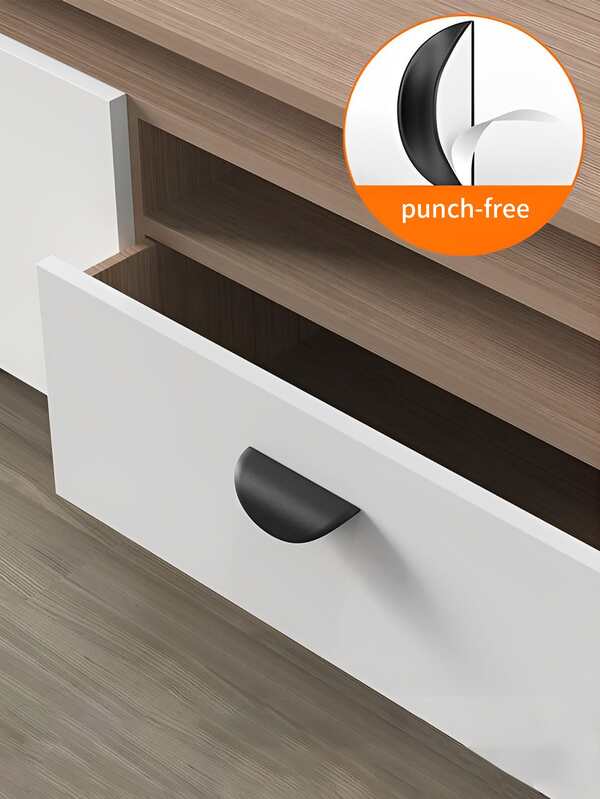 2pcs/set Selfadhesive Plastic Handles For Drawers, No Drilling