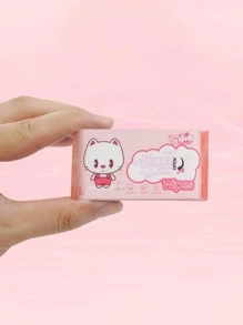 64pcs Super Mini Portable Cartoon Pattern Wet Wipes For Baby's Hand And Mouth - Pink - View 6