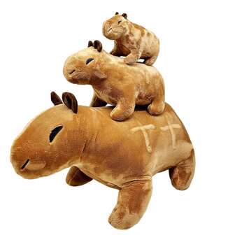 大尺寸模擬水豚毛絨玩具可愛毛茸茸水豚玩偶柔軟的填充玩具動物玩具兒童生日禮物玩具家庭房間裝飾