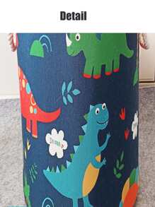 1pc Cute Cartoon Folding Fabric Laundry Basket, Toy Storage Box Laundry Hamper, Washing Basket Bathroom Organizer, Basket, Storage Basket, Foldable Laundry Basket - Blue - View 6