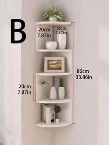 Multilayer PVC Floating Corner Shelf For Wall, Wall Mount Corner Shelves With Easy Assembly For Organizing Bedrooms, Bathrooms, Kitchens, Offices, And Living Rooms (1pc)