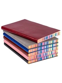 1 pieza al azar suave Funda A5 de arcoíris ribete dulce Cuaderno - Multicolor - Ver 1