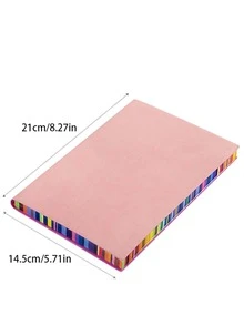 1 pieza al azar suave Funda A5 de arcoíris ribete dulce Cuaderno - Multicolor - Ver 2