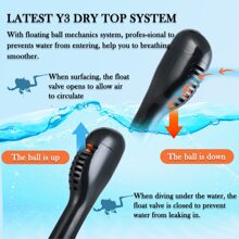 Snorkeling Mask, Full Face Snorkeling & Diving Mask, 180° Panoramic View, Extended Ventilation Tube, Anti-Fog & Leakage Technology Mask, Swimming Accessories For Adults & Children - Black - View 4