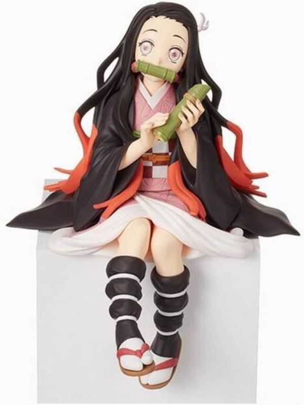 top qualidade brinquedo minina brinquedo mininas action figura boneco com material pvc brinquedo nezuko sentado