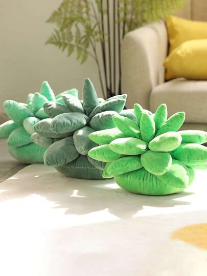 Una Almohada Decorativa Carnosa Miniatura En 3d Y Creativa, Linda Y Verde, Decoraciones Para Aquellos Amantes De Las Plantas Suculentas En Sus Habitaciones O En Su Sala De Estar En Casa, Perfecto Para El Sofá