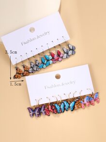 17KM 20pcs/Set Colorful Simple Butterfly Earrings Set, Gift For Women Summer Beach/Date