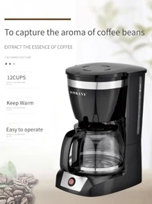 SOKANY 1台插入式12杯全自動濃縮咖啡機,950瓦大功率,高壓萃取,持久保溫,可拆卸,易於清潔,最多可沖泡12杯 - 黑色 - 查看 4