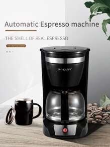 SOKANY 1台插入式12杯全自動濃縮咖啡機,950瓦大功率,高壓萃取,持久保溫,可拆卸,易於清潔,最多可沖泡12杯 - 黑色 - 查看 2