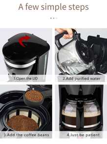 SOKANY 1台插入式12杯全自動濃縮咖啡機,950瓦大功率,高壓萃取,持久保溫,可拆卸,易於清潔,最多可沖泡12杯 - 黑色 - 查看 9