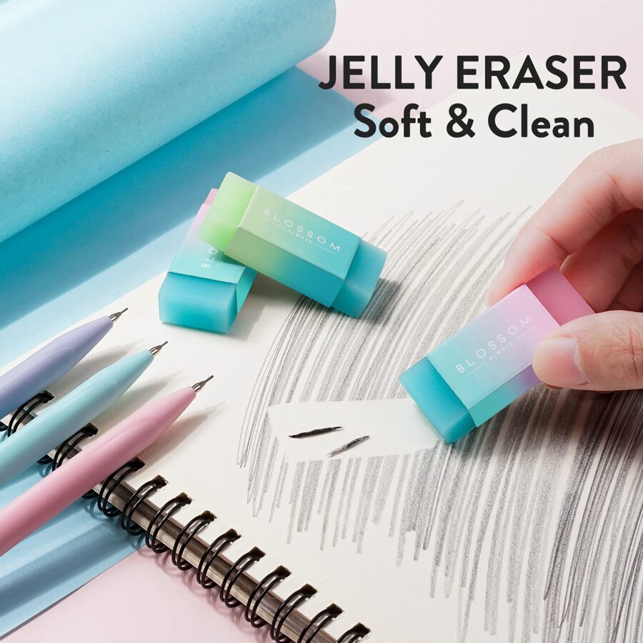 Cute Mechanical Pencil Set,6PCS Pastel Mechanical Pencils 0.5mm & 0.7mm