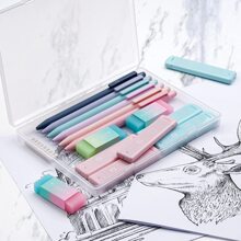 Cute Mechanical Pencil Set,6PCS Pastel Mechanical Pencils 0.5mm & 0.7mm With 360PCS HB Pencil Leads,3PCS Erasers And 9PCS Eraser Refills,School Office Supplies,Aesthetic Mechanical Pencils For Girls Writing,Suitable For Junior High School Primary School Boys And Girls College Student - 彩色 - 查看 3