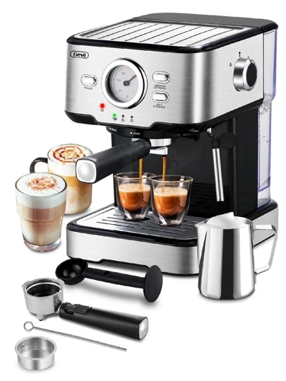  Gevi Espresso Machine 15 Bar Pump Pressure, Cappuccino Coffee Maker With Milk Foaming Steam Wand For Latte, Mocha, Cappuccino, 1.5L Water Tank