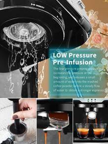 Gevi Espresso Machine 15 Bar Pump Pressure, Cappuccino Coffee Maker With Milk Foaming Steam Wand For Latte, Mocha, Cappuccino, 1.5L Water Tank - 黑色 - 查看 5