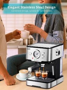 Gevi Espresso Machine 15 Bar Pump Pressure, Cappuccino Coffee Maker With Milk Foaming Steam Wand For Latte, Mocha, Cappuccino, 1.5L Water Tank - 黑色 - 查看 8