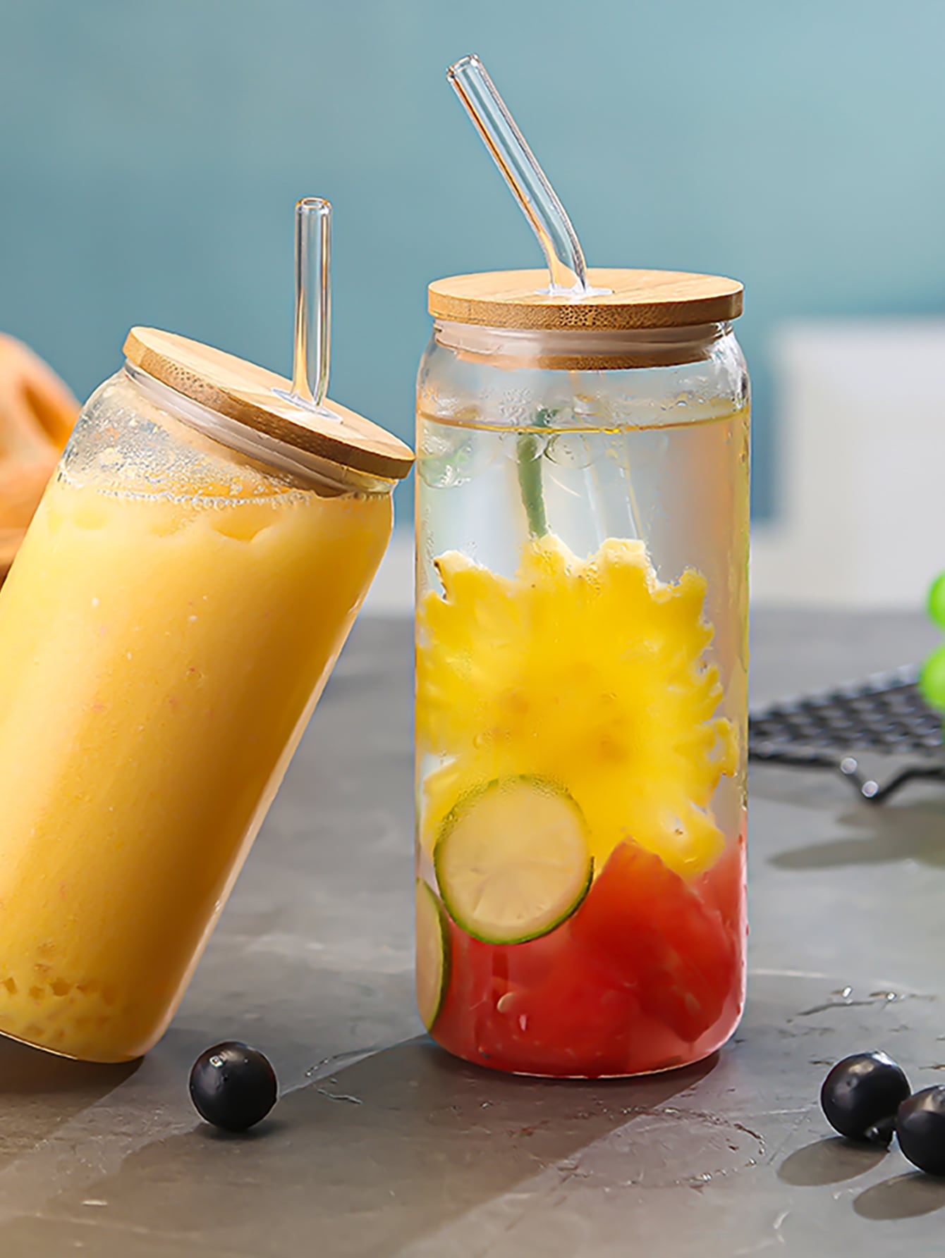 Creative Can Shape Glass With Straw, High Borosilicate Glass Tumbler