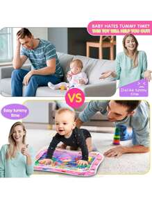 1件粉色鲸鱼婴儿爬行垫，可爱的圣诞礼物玩具，适合3-6-9个月的新生儿