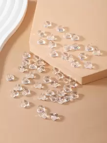 50pcs/set Simple PMMA Transparent Heart Shaped Beads DIY Jewelry Accessory For Women Men For Necklace Pendant Making
