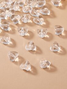 50pcs/set Simple PMMA Transparent Heart Shaped Beads DIY Jewelry Accessory For Women Men For Necklace Pendant Making