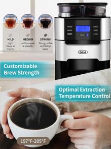 10-Cup Drip Coffee Maker, Grind and Brew Automatic Coffee Machine with Built-In Burr Coffee Grinder, Programmable Timer Mode and Keep Warm Plate, 1.5L Large Capacity Water Tank