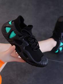 女性時尚針織休閒章魚運動鞋,多用途 - 墨綠色 - 查看 2