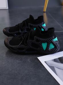 女性時尚針織休閒章魚運動鞋,多用途 - 墨綠色 - 查看 4