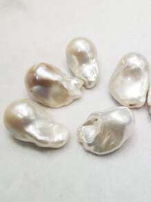 1颗15-17毫米*25-30毫米天然白色超大巴洛克凯西淡水珍珠及925银吊坠 - 白色 - 查看 4