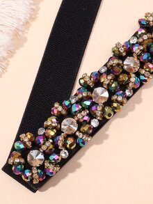 1 chiếc Thắt lưng nữ đính cườm sáng bóng và trang trí bằng kim cương giả, linh hoạt, thời trang và đa năng, tuyệt vời cho trang phục dạ hội và váy dài - Nhiều màu - Xem 3