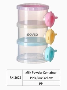 1pc Newborn Three-layer Formula Container Portable Grid Shape Ba-free Milk Powder Storage Dispenser For Babies - White - View 4