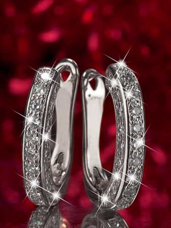 水鑽裝飾耳釘三面全水鑽耳釘