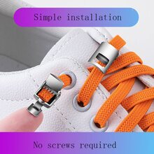 DIEKLSJFK 1 Pair No Tie Elastic Shoelaces, Navy Blue, Anti-loose Polyester, Quick And Easy To Install, Suitable For Sports Shoes - Navy Blue - View 5