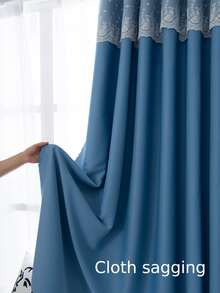 Xanh Rèm cửa Với Tấm che nắng , Chống nắng Và Trang trí ren Thiết kế Đối với Hiện đại Phòng khách & Phòng ngủ Đồ trang trí - Màu xanh lam - Xem 4