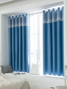 Xanh Rèm cửa Với Tấm che nắng , Chống nắng Và Trang trí ren Thiết kế Đối với Hiện đại Phòng khách & Phòng ngủ Đồ trang trí - Màu xanh lam - Xem 9