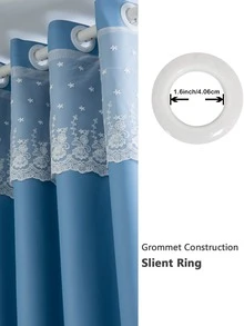 Xanh Rèm cửa Với Tấm che nắng , Chống nắng Và Trang trí ren Thiết kế Đối với Hiện đại Phòng khách & Phòng ngủ Đồ trang trí - Màu xanh lam - Xem 6