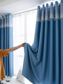 Xanh Rèm cửa Với Tấm che nắng , Chống nắng Và Trang trí ren Thiết kế Đối với Hiện đại Phòng khách & Phòng ngủ Đồ trang trí - Màu xanh lam - Xem 7